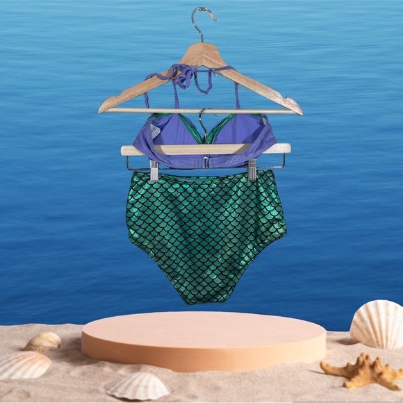 Disney Princess Ariel Mermaid Sea Shell Cosplay Bikini Size S - Picture 2 of 9